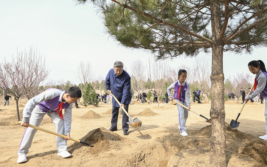 习近平在参加首都义务植树活动时强调 为山川大地增添锦绣 让中国式现代化底色更加亮丽(图2)