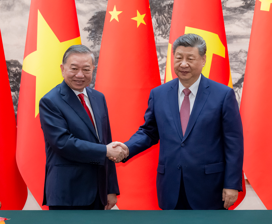 习近平同越共中央总书记、国家主席苏林举行会谈(图3)